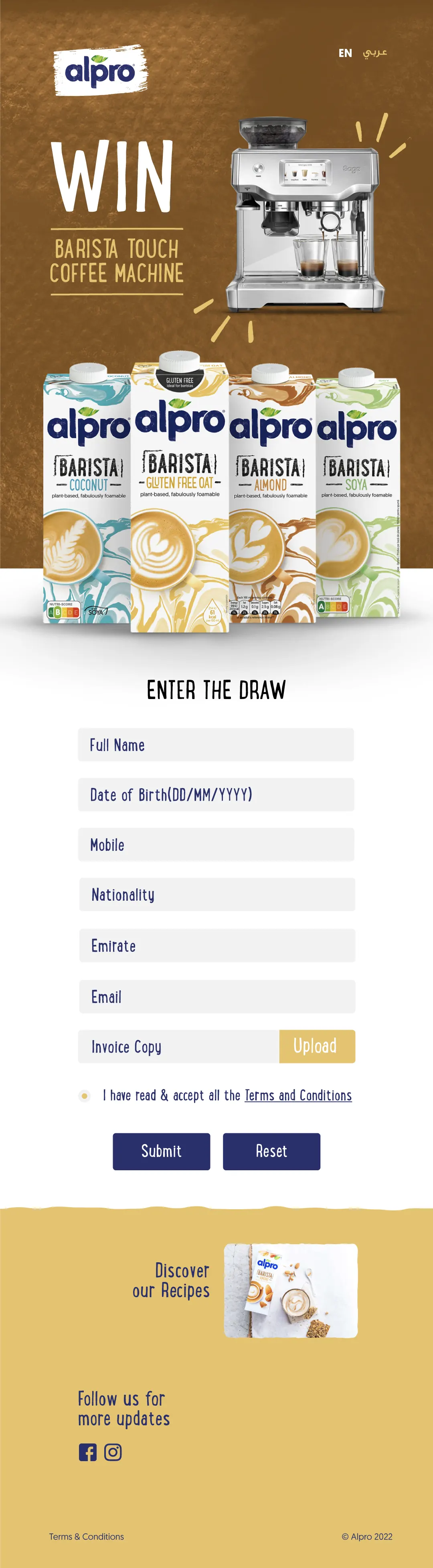 Alpro Win Barista Touch Coffee Machine – Scan & Enter Campaign screen 3
