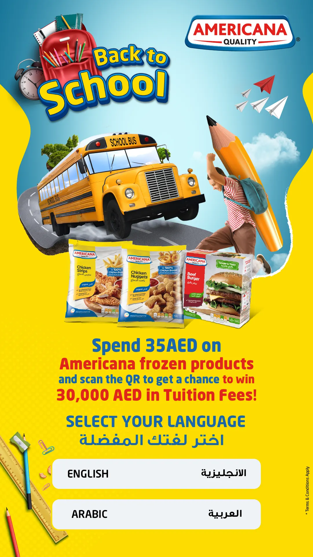 Americana Back to School Scan & Win Tuition Fees Campaign screen 1