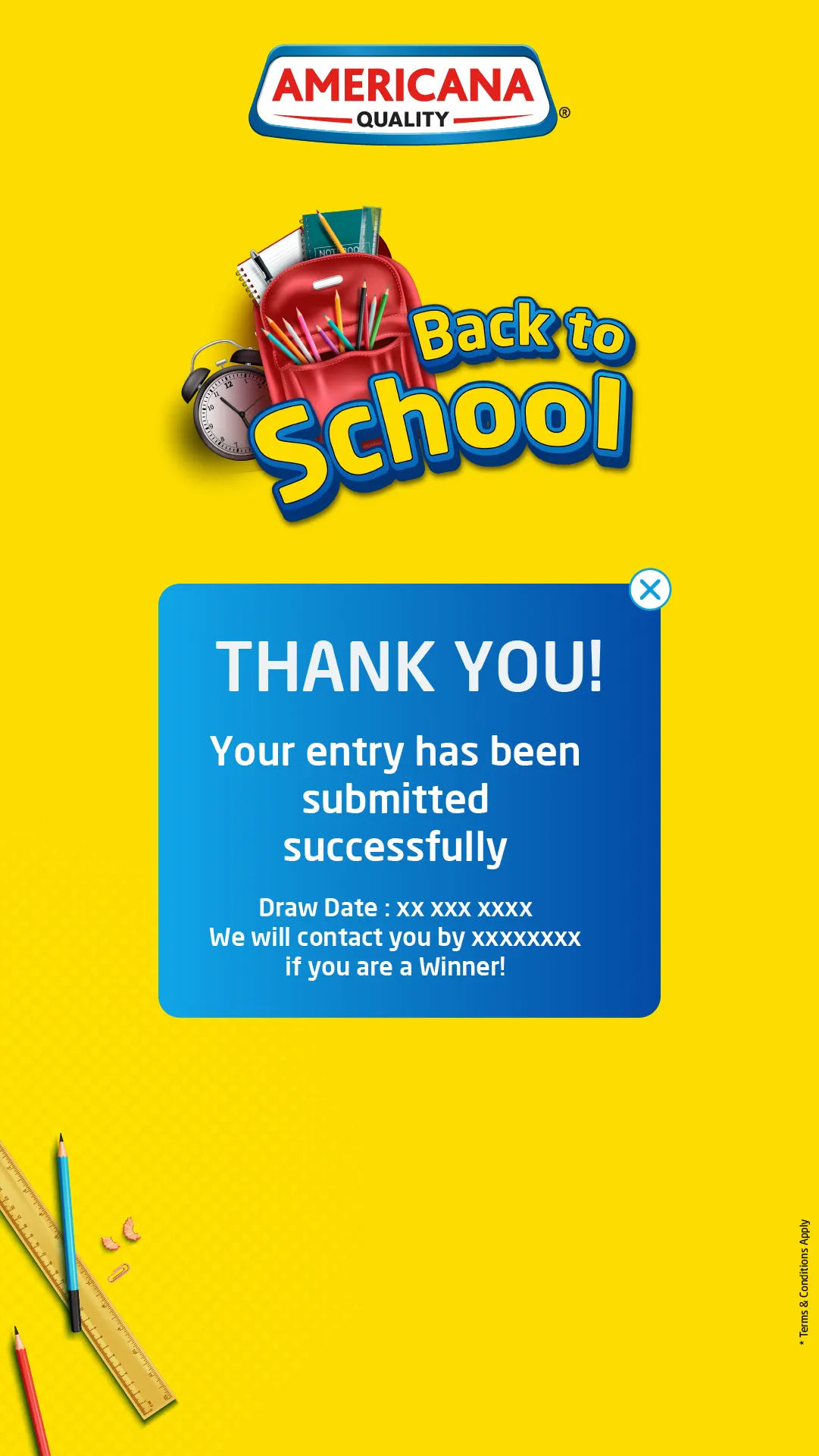 Americana Back to School Scan & Win Tuition Fees Campaign screen 4