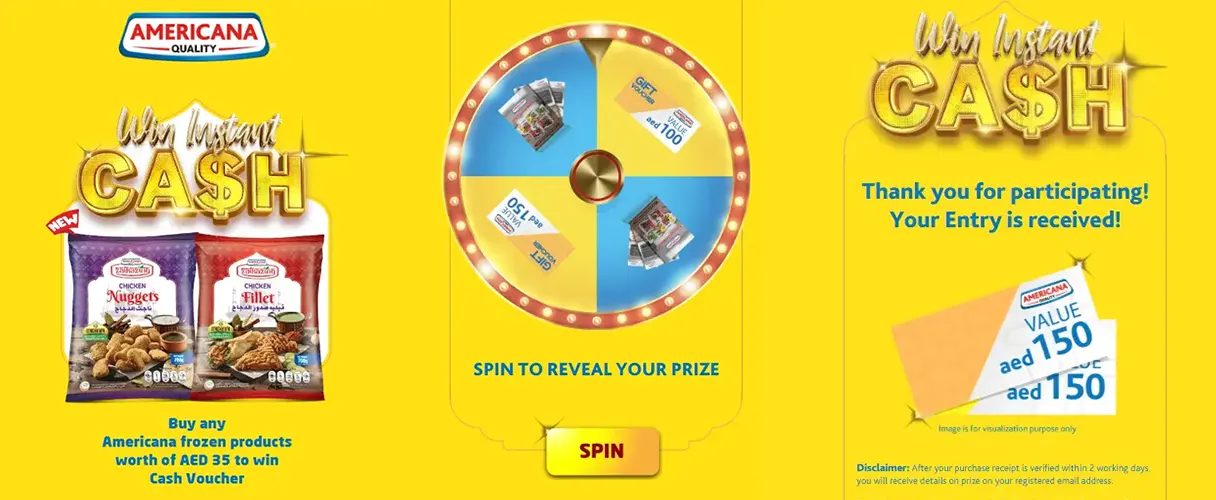 Americana Win Instant Cash - Spinning Wheel Campaign