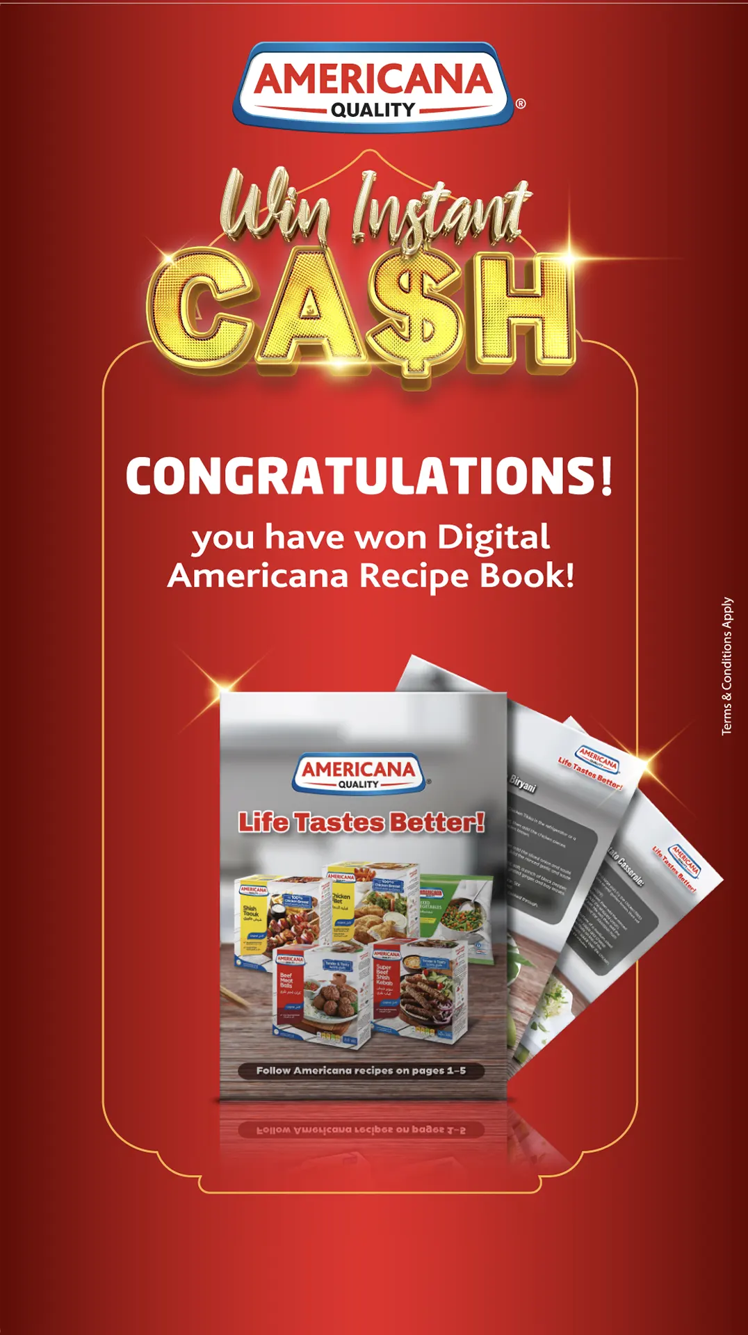 Americana Scan & Win Cash Voucher Campaign screen 6