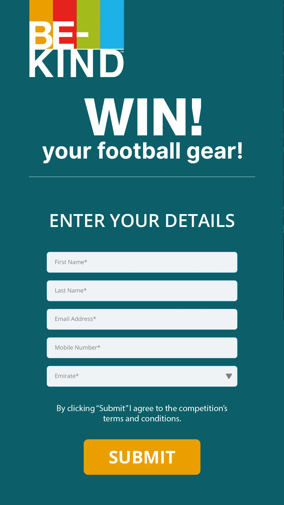 BEKIND Win Your Football Gear – Scan & Win Campaign screen 2