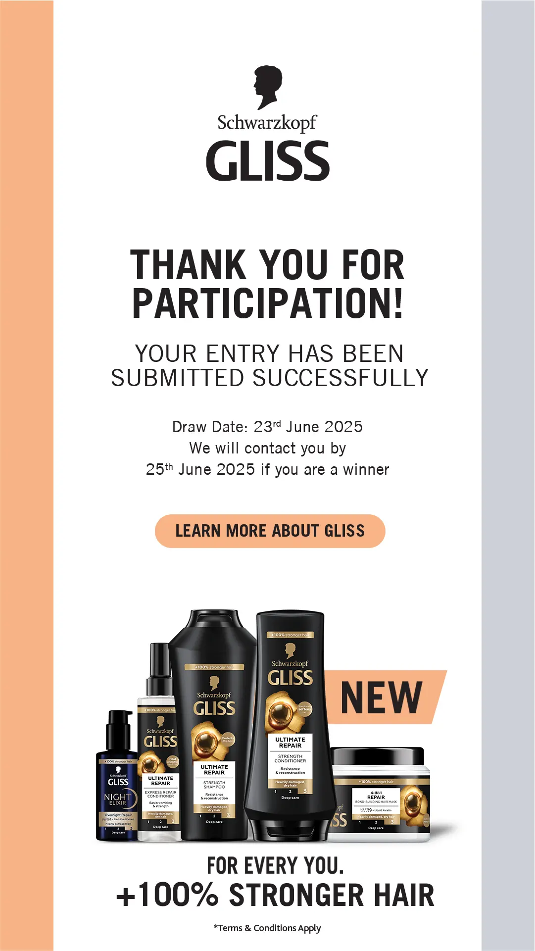 Gliss Premium Rewards – Scan & Enter Campaign UAE & KSA screen 3